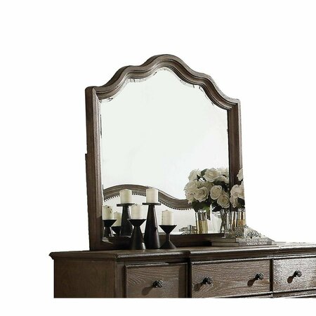 HOMEROOTS Mirror, Weathered Oak - Wood, Oak Veneer 285906